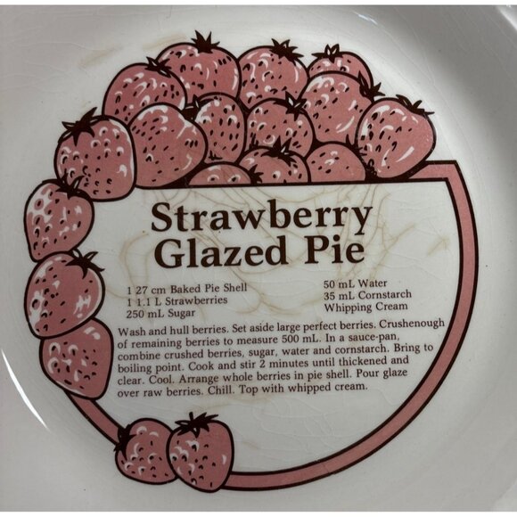 Strawberry Glazed Pie Recipe Pie Plate Ceramic C. E. Springer 10.5 " Korea - Picture 2 of 11